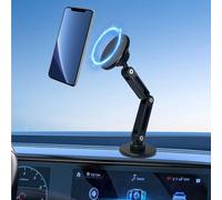 MICMXMO Supporto per telefono auto per Magsafe,pieghevole, 360°, tre assi flessibili, magnete magnetico porta telefono auto per iPhone 16 15 e tutto il telefono (per Magsafe nero)