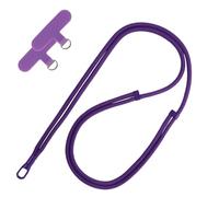 Micnkifo Cordino per Cellulare Telefono, Universale Tracolla Regolabile Collana Collo Nylon Catena Laccio per Cellulare e Patch Telefono per Maggior Parte Smartphone IPhone Samsung Huawei Xiaomi,Viola