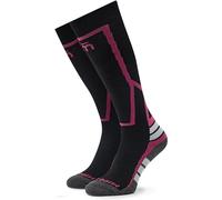 MICO Calza Ski Kids Warl Control Medium Weight, Unisex-Bambini (M, Nero/Fucsia)