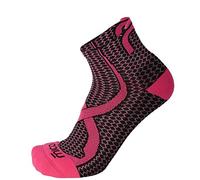 MICO Calze da Trail Running Unisex Corta Light Weight Odor Zero Ionic+, 100% Made in Italy - CA01504 (S, Nero/Fucsia)