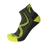 MICO Calze da Trail Running Unisex Corta Light Weight Odor Zero Ionic+, 100% Made in Italy - CA01504 (XL, Nero/Giallo Fluo)