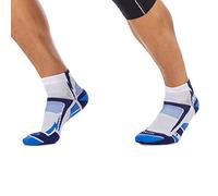 MICO CALZE RUNNING 100% Made in Italy, in Micropoliammide + X-Static + LYCRA X®, Ultraleggere Light Weight, Unisex per Uomo e per Donna Sportivi, in Colore Bianco Blu