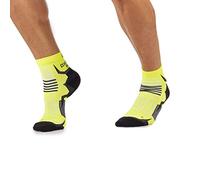 MICO CALZE RUNNING CORTE 100% Made in Italy, in Maglia Nylon+ Fibra LYCRA a Tensione Graduata, OXI-JET COMPRESSION (+ossigeno +recupero +energia) Ultraleggere, Unisex Uomo Donna, Colore Giallo Fluo