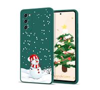 Micoden Custodia compatibile con Samsung Galaxy S20 FE 4G/5G per Natale Modello in silicone TPU morbido per le donne ragazze custodia protettiva per Samsung Galaxy S20 FE 4G/5G, verde, pupazzo di neve
