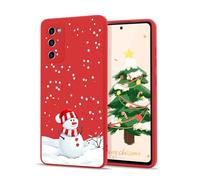 Micoden Custodia compatibile con Samsung Galaxy S20 FE 4G/5G per Natale Modello in silicone TPU morbido per le donne ragazze custodia protettiva per Samsung Galaxy S20 FE 4G/5G, rosso, pupazzo di neve