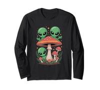 Micologia Alien UFO Cottagecore Funghi Foraggiamento Maglia a Manica