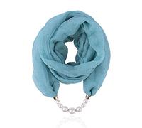 Micoop Sciarpe da donna multiuso unico ciondolo sciarpa collana elegante sciarpa infinito con accessorio gioielli