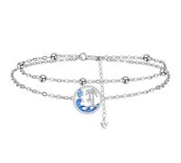 Micory Bracciale da donna a forma di albero di cocco in argento 925 con confezione regalo, braccialetti regolabili da donna, regalo di gioielli per ragazze, donne, mamma e figlia