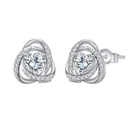 Micory Orecchini Cuore Donna Argento 925 Con 5AAA Zirconia - Celtico Stile - Gioiello Elegante Regalo Perfetto per Doni Speciali