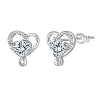 Micory Orecchini Cuore Donna Argento 925 con 5AAA Zirconia - Gioiello Elegante Regalo Perfetto per Doni Speciali