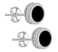 Micory Orecchini Nero Donna Argento 925 Orecchini Anallergici - Gioiello Elegante Regalo Perfetto per Doni Speciali