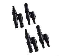 Micpointik 2 paia di connettori a Y per cavi solari, IP67, PPO | Terminale parallelo M/FF a F/MM per cavo solare 10-14 AWG, contatti in rame stagnato, con blocco, nero