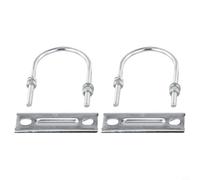 Micpointik 2 supporti a U in metallo per antenna, fissaggio sicuro senza danni per antenne CB-Ham TV Yagi, colore argento, diametro 1,8-2,28 cm, montaggio diretto