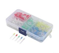 Micpointik Assortimento di diodi LED, confezione da 500, 3 mm e 5 mm, 5 colori, verde, blu, giallo, bianco, ideali per Arduino, per esperimenti Raspberry Pi e progetti artigianali (3 mm)