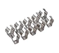 Micpointik Confezione da 10 clip per attrezzi in acciaio a molla in 304, robuste e durevoli, per organizzare attrezzi in garage o capannoni, argento, forma aperta per scopa e rastrello (18 mm)