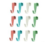 Micpointik Confezione da 12 ganci in acciaio al carbonio da appendere, resistenti ganci per attrezzi colorati per porte dell'armadio, soluzione organizer salvaspazio senza foratura per officina e
