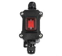 Micpointik Interruttore a pressione da incasso, 220 V, 30 A, impermeabile IP66, in plastica robusta, per macchine fai da te, dispositivi elettronici, nero