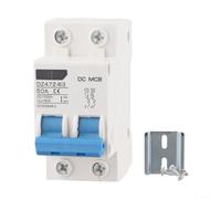 Micpointik Interruttore DC a 2 poli, 1000 V, 32 A, scatto rapido per sistemi solari PV e navi, guida DIN, bianco, fusibile CC (50 A)
