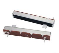 Micpointik Potenziometro scorrevole a 3 pin lineare A10K B10K, alloggiamento in metallo per mixer audio, controllo della luce, regolazione precisa della resistenza, argento, 1 pezzo diritto (3 pin