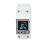 Micpointik Relè di protezione 3 in 1 con display per binario, protezione da sovratensione e sottotensione regolabile e protezione da sovracorrente, display kWh, per industria e commerciale, 63 A 230 V