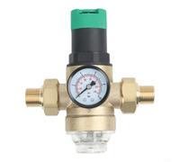 Micpointik Riduttore di pressione per Honeywell in ottone con manometro e filtro regolabile per collegamento acqua domestica DN20 kit valvola riutilizzabile (1/2 pollici)