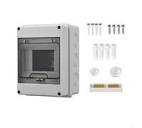 Micpointik Scatola di distribuzione IP65 5 vie impermeabile in ABS e policarbonato per interni ed esterni come officina e giardino bianco con morsetto e accessori piccola scatola di distribuzione