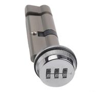 Micpointik Serratura a combinazione meccanica per porte in legno, cilindro da 70 mm senza chiave, 3 cifre per password in lega di alluminio, ideale per hotel e pensioni, nichel spazzolato