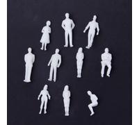 Micpointik Set di 50 modellini in scala 1:50 per bianco, 50 pezzi | Set da 50 pezzi, scala 1:50, bianco per superficie, diverse pose, con scatola inclusa