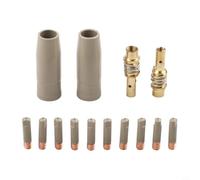 Micpointik Set di ugelli protettivi per bruciatori di saldatura 15AK in alluminio e rame, resistenti al calore con efficace rimozione delle scorie, ugelli a gas Airless da 0,8 mm per lavori MIG/MAG