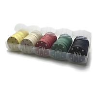 MICREEN 100 Pezzi Fiches da Poker Colorate con Scatola Portaoggetti, 5 Contatori con Numeri, Fiches per Giochi di Carte, Adatte ai Giochi per Bambini per Imparare il Conteggio Matematico