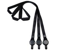 MICREEN 3 Pezzi Cordino da Collo per Badge, Laccetti Porta in Nylon Retrattile, 50 cm Laccio da Collo per Portachiavi, Carta d'identità, Titolare della Carta (Nero)