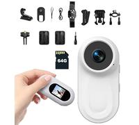 Micro Action Cam 1080p con Grandangolo 120° Telecamera Portatile Thumb Camera per Ciclismo Moto Videocamera POV Camera con clip girevole a 360° Nascoste da Esterno Body Cam e Accessori Clip Magnetica