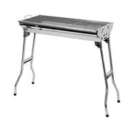 Micro BBQ - Bollitore compatto da viaggio, griglia a carbone di legno, griglia da tavolo, barbecue a carbone di legno, griglia, esterno da giardino, campeggio e piccone (73 * 33,5 * 70 cm-silver)