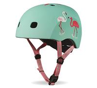 Micro Casco Flamenco Talla S Luz LED, Ragazzi, Unisex, Fenicottero (Multicolore)