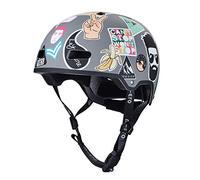 Micro Casco Talla L Luz LED, Ragazzi, Unisex, Stickers (Multicolore), L