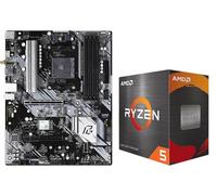 MICRO CENTER Processore AMD 5500 con scheda madre ASRock B550 Phantom Gam4 | CPU Motherboard Combo, AM4, DDR4, M.2, 6 x SATA3 6.0Gb/s, WiFi, Bluetooth, ATX, Windows 10/11 64-bit Support
