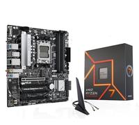 MICRO CENTER Processore CPU AMD Ryzen 7 7700X con scheda madre Prime B650M-A AX II Micro ATX