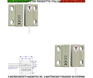 Micro Contatto Magnetico Esterno 2 Pezzi Antifurto Finestre Infissi non Ferrosi