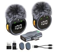Micro cravatta senza fili per iPhone,iPad, Android, fotocamera, computer, portatile, mini microfono con riduzione del rumore, accoppiamento automatico, per Vlogging, registrazione video, vlog