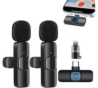 Micro Cravatta Wireless per iPhone/iOS/Android, Micro Cravatta Portatile Plug & Play Riduzione del Rumore per Youtube, Facebook, Twitter, Tiktok Video e Trasmissione in Diretta (Adattatore Incluso