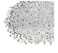 Micro Diamond - 1440 micro diamanti per unghie fai da te, strass di cristallo con retro piatto, non termoadesivi, non necessitano di colla, decorazione per unghie, cosmetici, gemme, pietre, bianco,