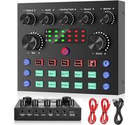 Micro Gaming Card Sound Karaoke Mixer DJ Set,focombance Set di apparecchiature per Podcast Interfaccia Audio Mixing Micro Pc Cavo Usb Bluetooth Streaming Micro Gamer