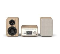 Micro Hi-Fi Pure Classic Stereo Mini 40W RMS Bluetooth DAB+ CD USB Orologio Legno