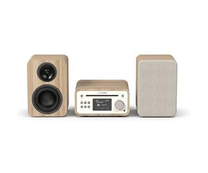 Micro Hi-Fi Pure Classic Stereo Mini 40W RMS Bluetooth DAB+ CD USB Orologio Legno