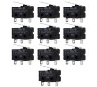 Micro Interruttore a Leva Cerniera 10 Pezzi 10a | Apparecchi Elettronici e Macchine Automatiche, Stabile, Plastico Nero, Facile da Usare