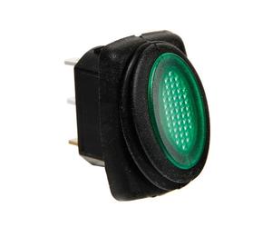 Micro interruttore impermeabile spia Led 12/24V Verde 10A max Per Auto e Camion