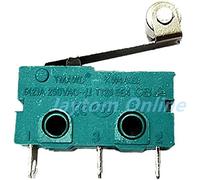 Micro interruttori 5 pcs braccio a leva rullo micro interruttore Spdt Azione a scatto 5A 250V KW4A NC-NO-C con puleggia 3pin 2pin di corsa(Wheel Handle 21mm)