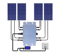 Micro inverter 1200 W, inverter solare con MPPT, efficienza 99,9%, impermeabile, per pannelli solari da 30 V/36 V, display LCD, accoppiato alla rete