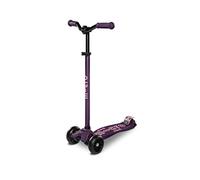 Micro Kickboard, Monopattino Maxi Deluxe Pro Kick, dal movimento fluido, con sterzata a inclinazione, 3 ruote grosse e stabili, manubrio stile chopper regolabile, per bambini di 5-12 anni (viola)