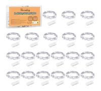 Micro LED Luci Stringa, 20 Pezzi 1M Filo di Rame con 10 LEDs, Ghirlanda Luminosa Lucine, Catena Luminosa Natale per Casa Interni e Esterni Feste Matrimonio Bottiglie Fai da te (Bianco freddo)